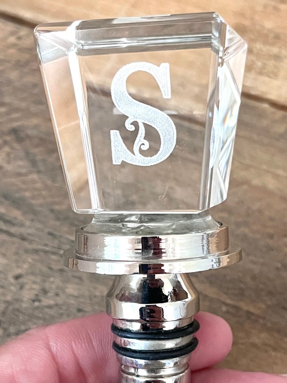 Pier 1 Imports Holiday Penguin & Custom Monogram S Wine / Bottle Stopper Bundle - Picture 3 of 4